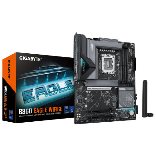 GIGABYTE Intel® B860 Chipset for LGA 1851; 4x DDR5; 3x M2; HDMI/DP ; ATX. - RCN - GA-B860-EAGLE-WIFI6E GIGABYTE Intel® B860 Chipset for LGA 1851; 4x DDR5; 3x M2; HDMI/DP ; ATX. - RCN - GA-B860-EAGLE-WIFI6E