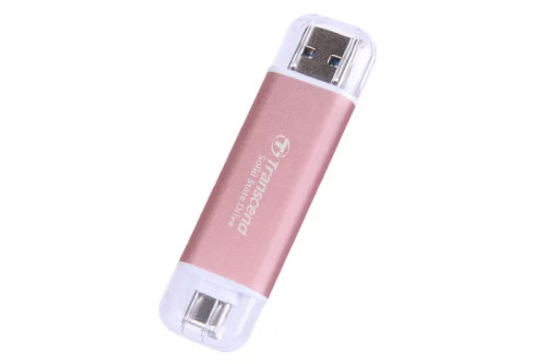 TRANSCEND 1 TB ESD310P USB3.2 TYPE A & C (USB 10Gbps) OTG COMPACT PORTABLE SSD - Read 1050MB/s Write 950 MB/s - Pink - RCN - TS1TESD310P TRANSCEND 1 TB ESD310P USB3.2 TYPE A & C (USB 10Gbps) OTG COMPACT PORTABLE SSD - Read 1050MB/s Write 950 MB/s - Pink - RCN - TS1TESD310P