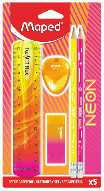 MAPED Neon Stationery Set 5PC-981883