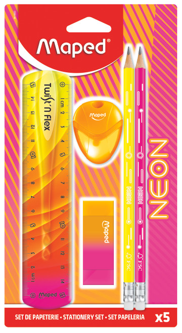 MAPED Neon Stationery Set 5PC-981883
