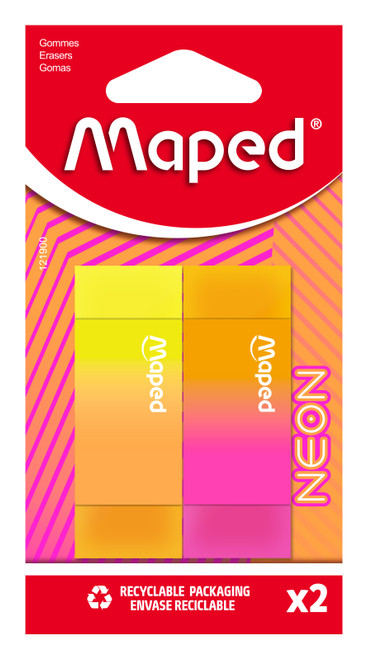MAPED Neon Eraser 2's-121900
