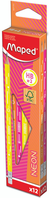 MAPED Neon Graphite HB Pencil with Eraser-853717FC