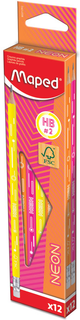 MAPED Neon Graphite HB Pencil with Eraser-853717FC
