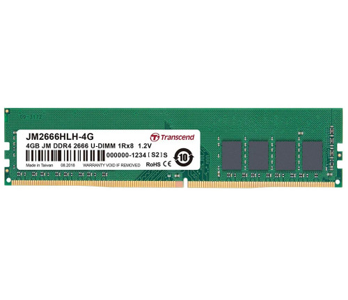 Transcend Transcend JM2666HLH-4G, 4 GB, 1 x 4 GB, DDR4, 2666 MHz, 288-pin DIMM Transcend Transcend JM2666HLH-4G, 4 GB, 1 x 4 GB, DDR4, 2666 MHz, 288-pin DIMM