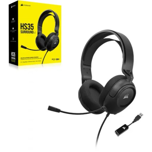 Corsair HS35 SURROUND v2 Multiplatform Gaming Headset; Carbon Corsair HS35 SURROUND v2 Multiplatform Gaming Headset; Carbon