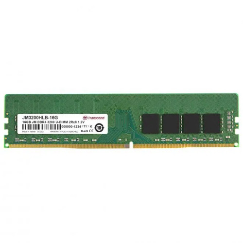Transcend JM3200HLB-16G, 16 GB, 2 x 8 GB, DDR4, 3200 MHz, 288-pin DIMM Transcend JM3200HLB-16G, 16 GB, 2 x 8 GB, DDR4, 3200 MHz, 288-pin DIMM