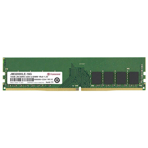 TRANSCEND JET MEMORY 16GB DDR4-3200 DESKTOP U-DIMM 1RX8 CL22 - RCN - JM3200HLE-16G TRANSCEND JET MEMORY 16GB DDR4-3200 DESKTOP U-DIMM 1RX8 CL22 - RCN - JM3200HLE-16G