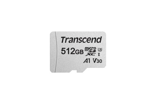 TRANSCEND 512GB MICRO SDXC C10 UHS-I U1/U3 V30 A1 WITH SD ADAPTOR - RCN - TS512GUSD300S-A TRANSCEND 512GB MICRO SDXC C10 UHS-I U1/U3 V30 A1 WITH SD ADAPTOR - RCN - TS512GUSD300S-A