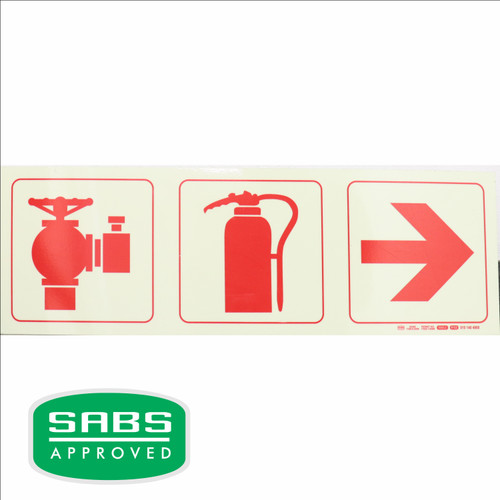 Photoluminescent 190mm Safety Sign F12 Fire Hydrant Fire Extinguisher Arrow Rright - SNP19F12 Photoluminescent 190mm Safety Sign F12 Fire Hydrant Fire Extinguisher Arrow Rright - SNP19F12