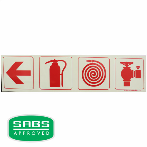 Photoluminescent 190mm Safety Sign - F1-Arrow Down + Fire Extinguisher + Fire Hose Reel+Fire Hyrant - SNP19F2 Photoluminescent 190mm Safety Sign - F1-Arrow Down + Fire Extinguisher + Fire Hose Reel+Fire Hyrant - SNP19F2