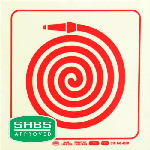 Photoluminescent 190mm Safety Sign F29 Fire Hose Reel - SNP19F29 Photoluminescent 190mm Safety Sign F29 Fire Hose Reel - SNP19F29