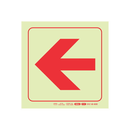 Photoluminescent 190mm Safety Sign F37 Arrow Left - SNP19F37 Photoluminescent 190mm Safety Sign F37 Arrow Left - SNP19F37
