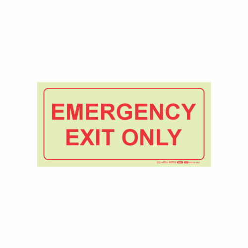 Photoluminescent 190mm Safety Sign F41 Emergency Exit Only - SNP19F41 Photoluminescent 190mm Safety Sign F41 Emergency Exit Only - SNP19F41