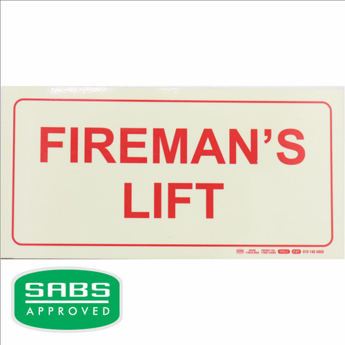 Photoluminescent 190mm Safety Sign F47 Firemans Lift - SNP19F47 Photoluminescent 190mm Safety Sign F47 Firemans Lift - SNP19F47
