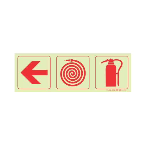 Photoluminescent 190mm Safety Sign F5 Arrow Left Fire Hose Reel Fire Extinguisher - SNP19F5 Photoluminescent 190mm Safety Sign F5 Arrow Left Fire Hose Reel Fire Extinguisher - SNP19F5