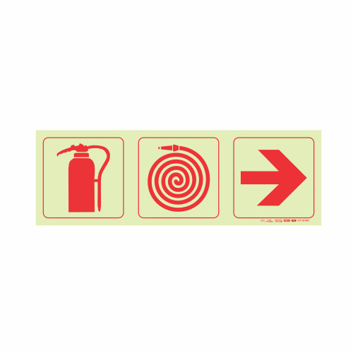 Photoluminescent 190mm Safety Sign F6 Fire Extinguisher Fire Hose Reel Arrow Right - SNP19F6 Photoluminescent 190mm Safety Sign F6 Fire Extinguisher Fire Hose Reel Arrow Right - SNP19F6