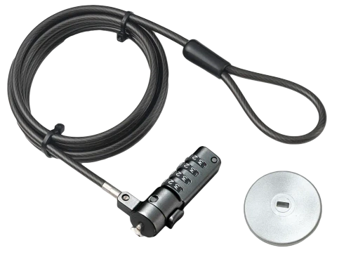 RCT 4-digit combination universal notebook security lock with interchangeable lock heads and K slot adaptor kit