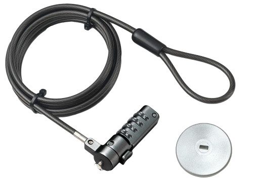 RCT 4-digit combination universal notebook security lock with interchangeable lock heads and K slot adaptor kit RCT 4-digit combination universal notebook security lock with interchangeable lock heads and K slot adaptor kit