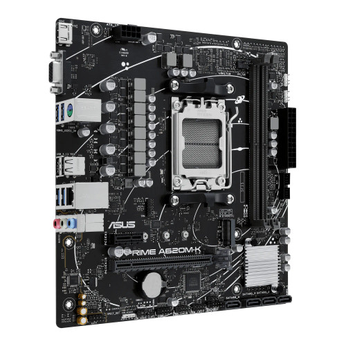 AM5; 2 x DIMM slots; Max. 96GB; DDR5; 1 x PCIe 4.0 x16; 1 x PCIe 3.0 x1; 1 x M.2; 4xSATA; 1xVGA; 1xHDMI. AM5; 2 x DIMM slots; Max. 96GB; DDR5; 1 x PCIe 4.0 x16; 1 x PCIe 3.0 x1; 1 x M.2; 4xSATA; 1xVGA; 1xHDMI.