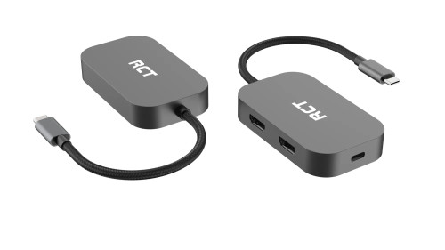 RCT ADP-5050 USB 3.1 Type-C; 2x HDMI 4K60Hz; USB C PD 100W; interface of Apple computers; tablets and Android mobile phones RCT ADP-5050 USB 3.1 Type-C; 2x HDMI 4K60Hz; USB C PD 100W; interface of Apple computers; tablets and Android mobile phones