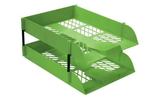 L/Green Desk Letter Tray Retail Pack (2 Trays+1 set Risers)