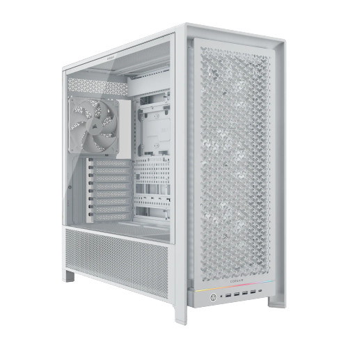 Corsair FRAME 5000D RS, Midi Tower, PC, White, ATX, EATX, micro ATX, Mini-ITX, Plastic, Steel, Tempered glass, Gaming