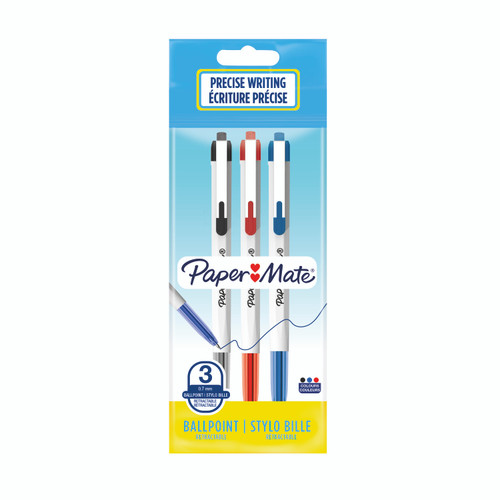 PAPER MATE 046 Retractable Ballpoint Pen 0.7mm Assorted 3's-NS2084377