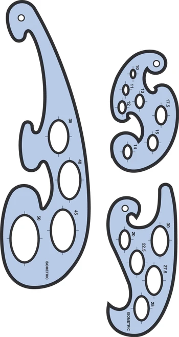 HELIX French Curves / Ellipse Template 3Piece-X21561