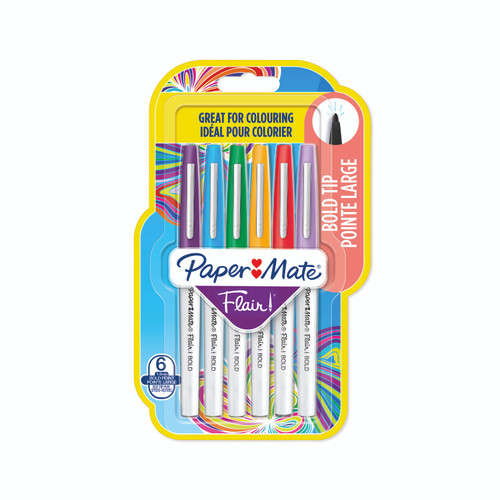 PAPER MATE Flair Bold Felt Tip 1.0mm 6's-NS2138472