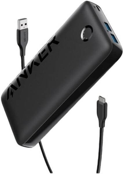 Anker 20000MAh 22.5W TypeC Cable Powerbank Black Warranty 18 Month Max 87W output - TAR - A110EH11-TAR