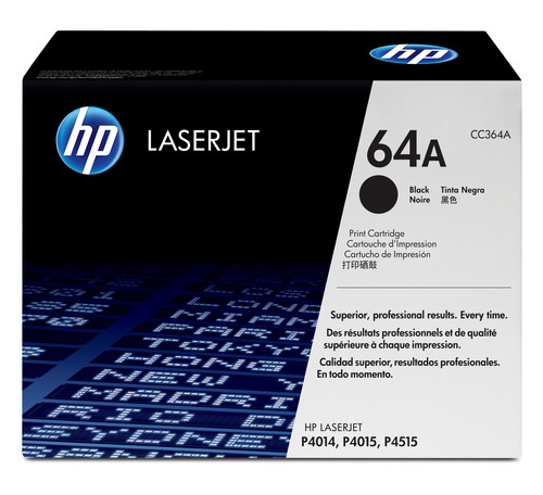 HP 64A LaserJet P4014/P4015/P4515 Black Print Toner Cartridge Prints Approximately 10 000 PGS Using the ISO/IEC 19752 Yi - TAR - CC364A-TAR