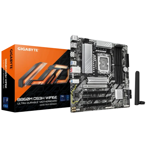 . GIGABYTE Intel® B860 Chipset for LGA 1851; 4x DDR5; 2x M2; HDMI/DP; mATX. 
