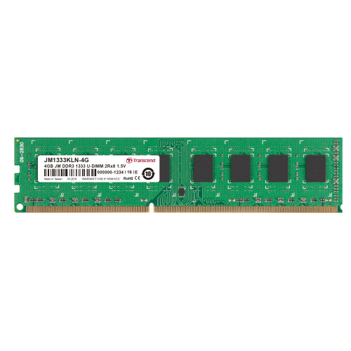 Transcend JetRam DDR3-1333 U-DIMM 4GB, 4 GB, 2 x 8 GB, DDR3, 1333 MHz, 240-pin DIMM