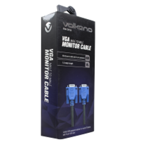 VOLKANO VIEW SERIES VGA MALE TO MALE CABLE 1.5 METER BLACK - VK20018BK-KOL VOLKANO VIEW SERIES VGA MALE TO MALE CABLE 1.5 METER BLACK - VK20018BK-KOL