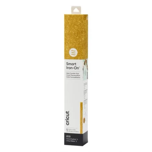 Cricut Smart Iron-On Glitter, Heat transfer vinyl roll, Gold, Monotone, Glitter, 330 mm, 90 cm