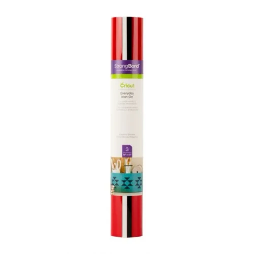 Cricut Everyday Iron-On, Black, Red, White, Monochromatic, 305 mm, 305 mm, 3 sheets