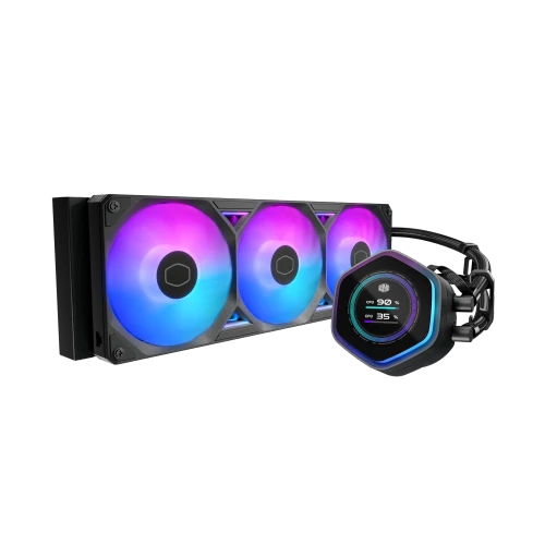 Cooler Master MasterLiquid Atmos II 360 LCD Black, Liquid cooling kit, 12 cm, 322.8 m³/h, Black