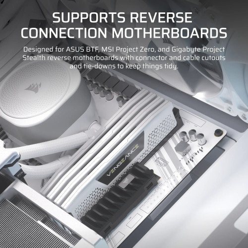 Corsair FRAME 4000D RS ARGB, Midi Tower, PC, White, ATX, EATX, micro ATX, Mini-ITX, Plastic, Steel, Tempered glass, Gaming