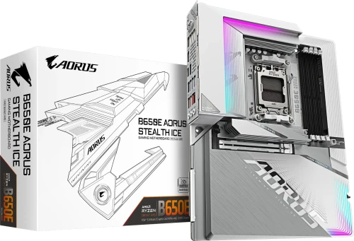 GIGABYTE Motherboard AMD B650 Aorus Stealth Chipset for AMD AM5; 4x DDR5; 3x M2; HDMI/DP/USB Type-C®; ATX. 