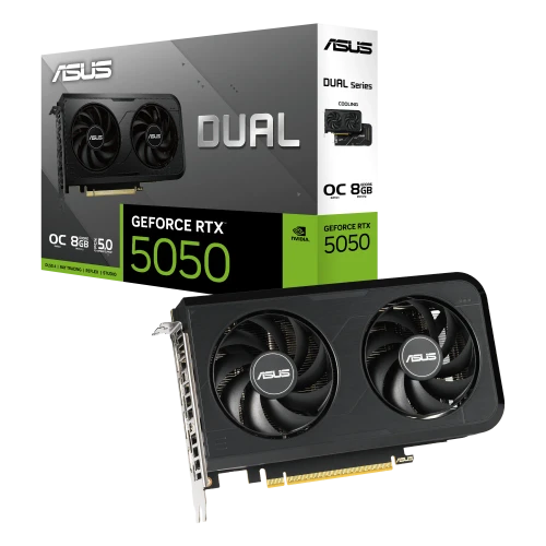ASUS Dual -RTX5050-O8G, GeForce RTX 5050, 8 GB, GDDR6, 128 bit, 7680 x 4320 pixels, PCI Express 5.0