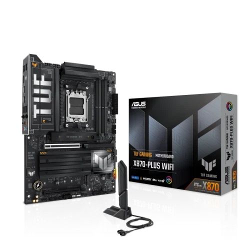 ASUS TUF GAMING X870-PLUS WIFI, AMD, Socket AM5, AMD Ryzen 7 7th Gen, AMD Ryzen 7 8th Gen, AMD Ryzen 9 7th Gen, AMD Ryzen 9 8th Gen, AMD Ryzen 9..., DDR5-SDRAM, 192 GB, DIMM