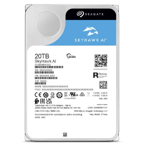 Seagate SkyHawk AI, 16 TB, 7200 RPM, 256 MB, 3.5", Serial ATA III