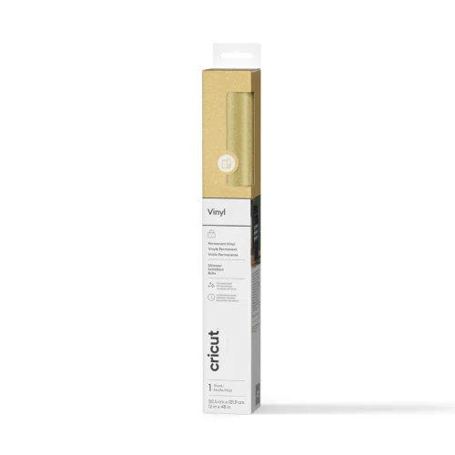 Cricut Permanent, Permanent, Gold, Vinyl, 1.2 mm, 305 mm, Box
