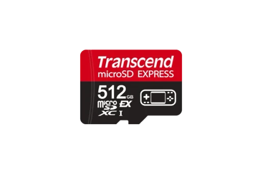 TRANSCEND 512 GB microSD Express Card; PCIe Gen 3 Read up to 900MB/S Write up to 780 MB/s UHS-I U3 V30 A1