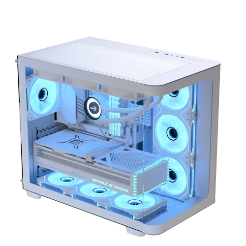 Aerocool P500C White Mid tower case - Includes 120mm ARGB Fan x 4 and 4-port ARGB control hub - ATX - 3x 2.5'' or 2x3.5'' - 360m
