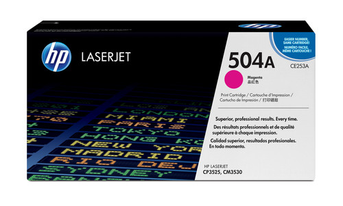 HP 504A CP3525/CM3530 MFP Magenta Print Toner Cartridge Prints Approximately 7 000 PGS Using ISO/IEC 19798 Yield Standar - TAR - CE253A-TAR