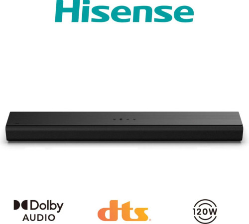 Hisense HS1000, 2.0 channels, 120 W, DTS Virtual:X, Dolby Audio, Dolby Digital Plus, Black, Wired, 100-240 V