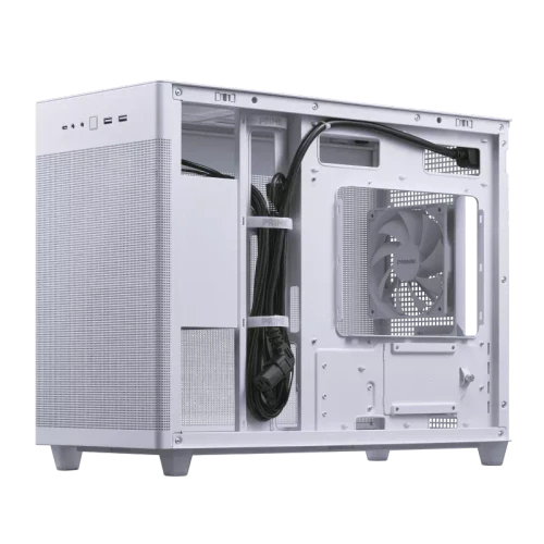 ASUS PRIME AP201 CASE TG WHITE, Mini Tower, PC, White, micro ATX, Mini-ITX, 17 cm, 33.8 cm