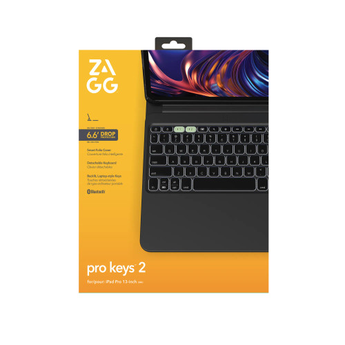 ZAGG Pro Keys 2, QWERTY, UK English, Apple, iPad Pro 13 (M4), Black, 33 cm (13")