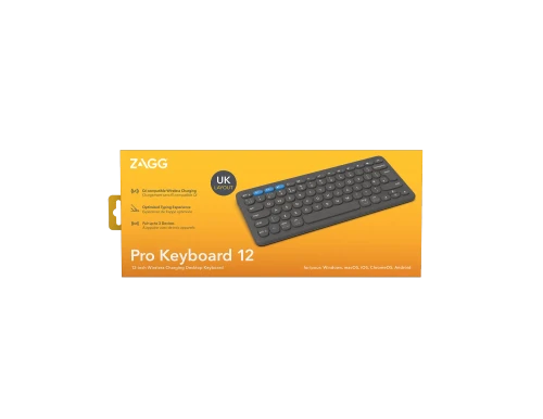 ZAGG Pro Keyboard 12, Wireless, Bluetooth, QWERTY, Black